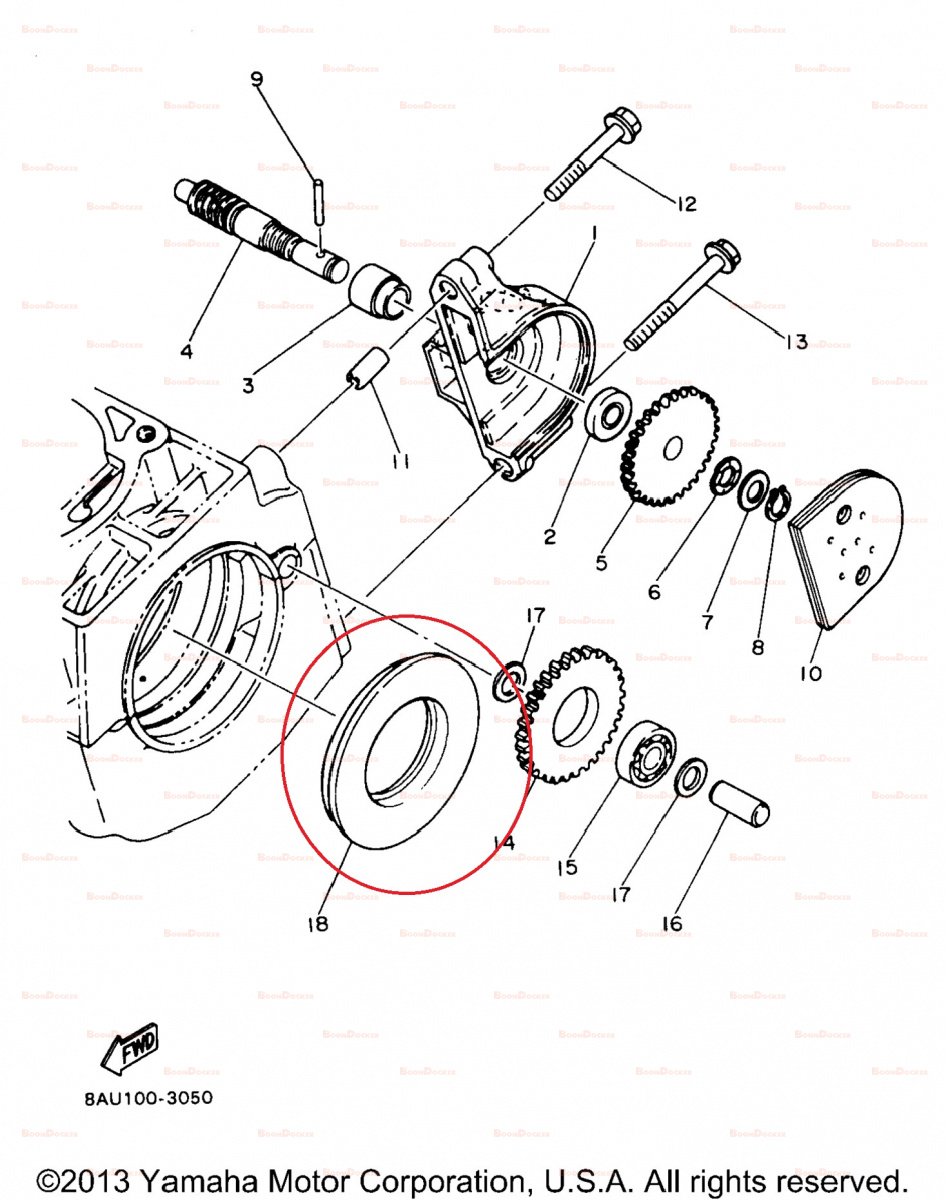 8K4-13119-00-00 Сальник маслонасоса 30X78X9 для снегоходов Yamaha VK540 8K4-13119-00-00 - фото товара BoonDocker