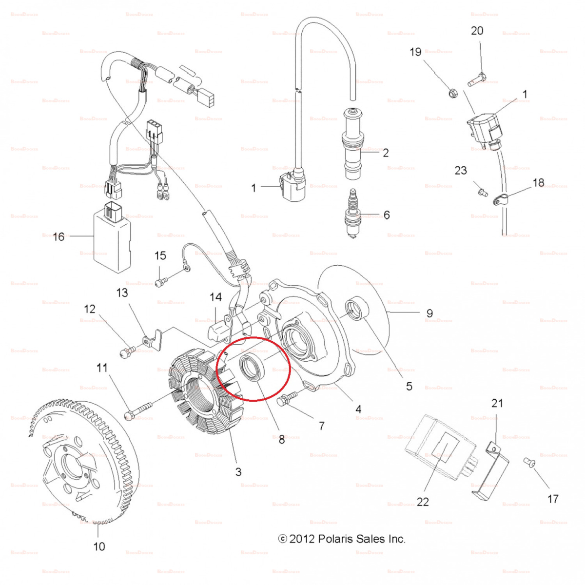 3084973 Сальник магнето генератора для квадроциклов Polaris SPORTSMAN 500 NA-50004F - фото товара BoonDocker