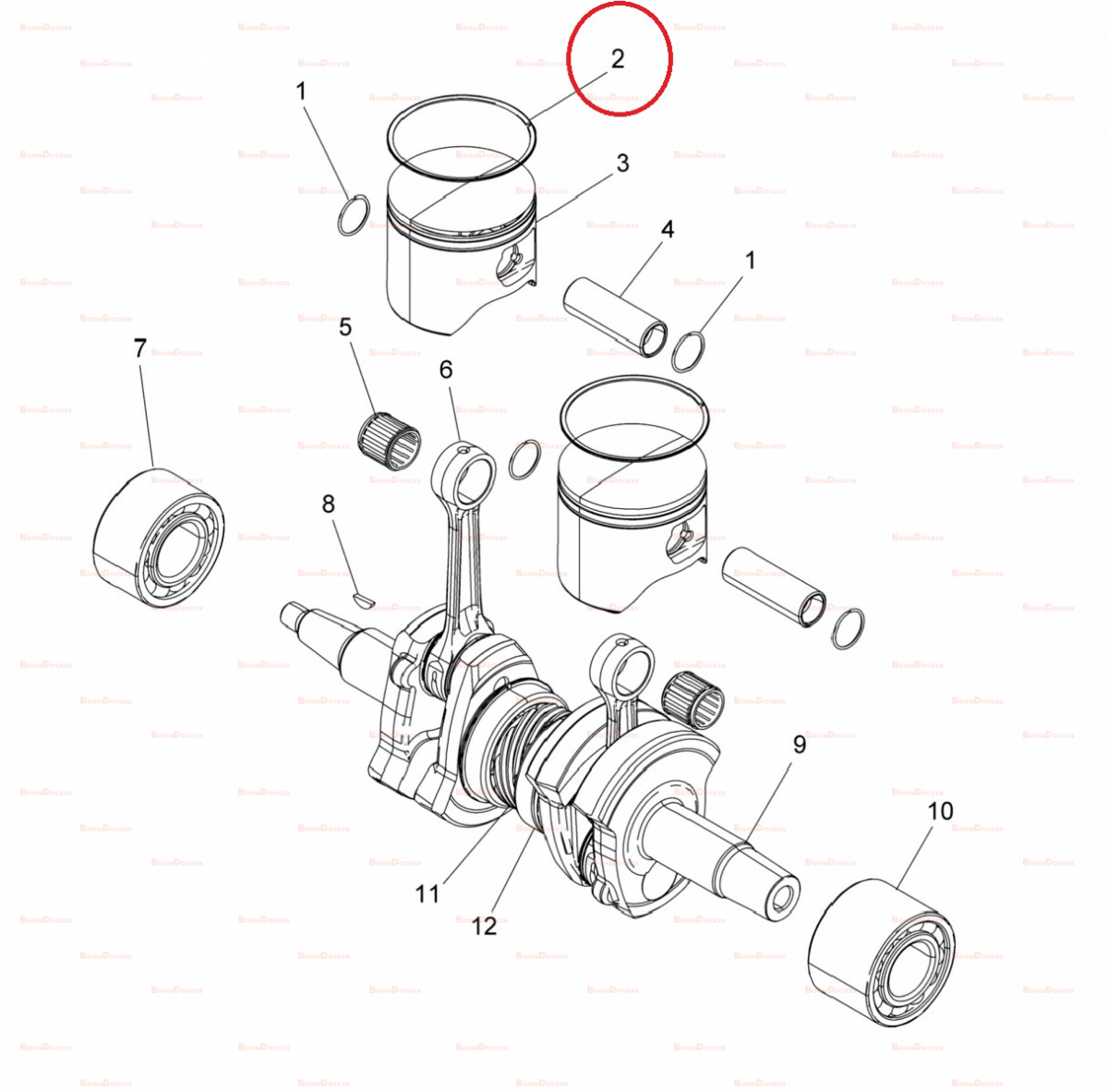 2206375 Кольцо поршневое 85 mm комплект 1 поршень для снегоходов Polaris 800 AXYS PRO RMK 2017-2020" SM-09287R - фото товара BoonDocker