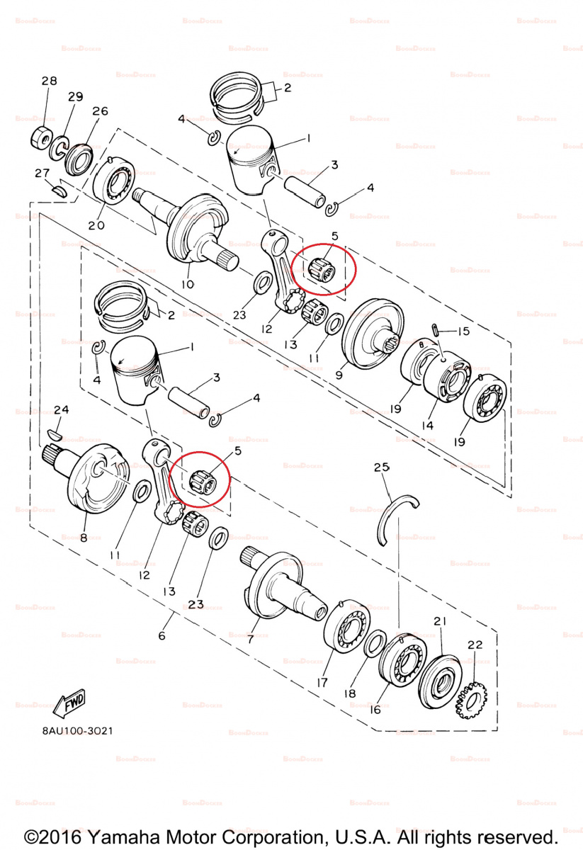 93310-320G0-00 Подшипник-сепаратор поршня 20X25X24 для снегоходов Yamaha VK540 09-521-1 - фото товара BoonDocker