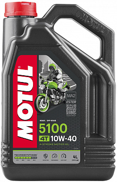 104068 Масло моторное полусинтетическое для мотоциклов MOTUL 5100 4T 10W40 4 литра
