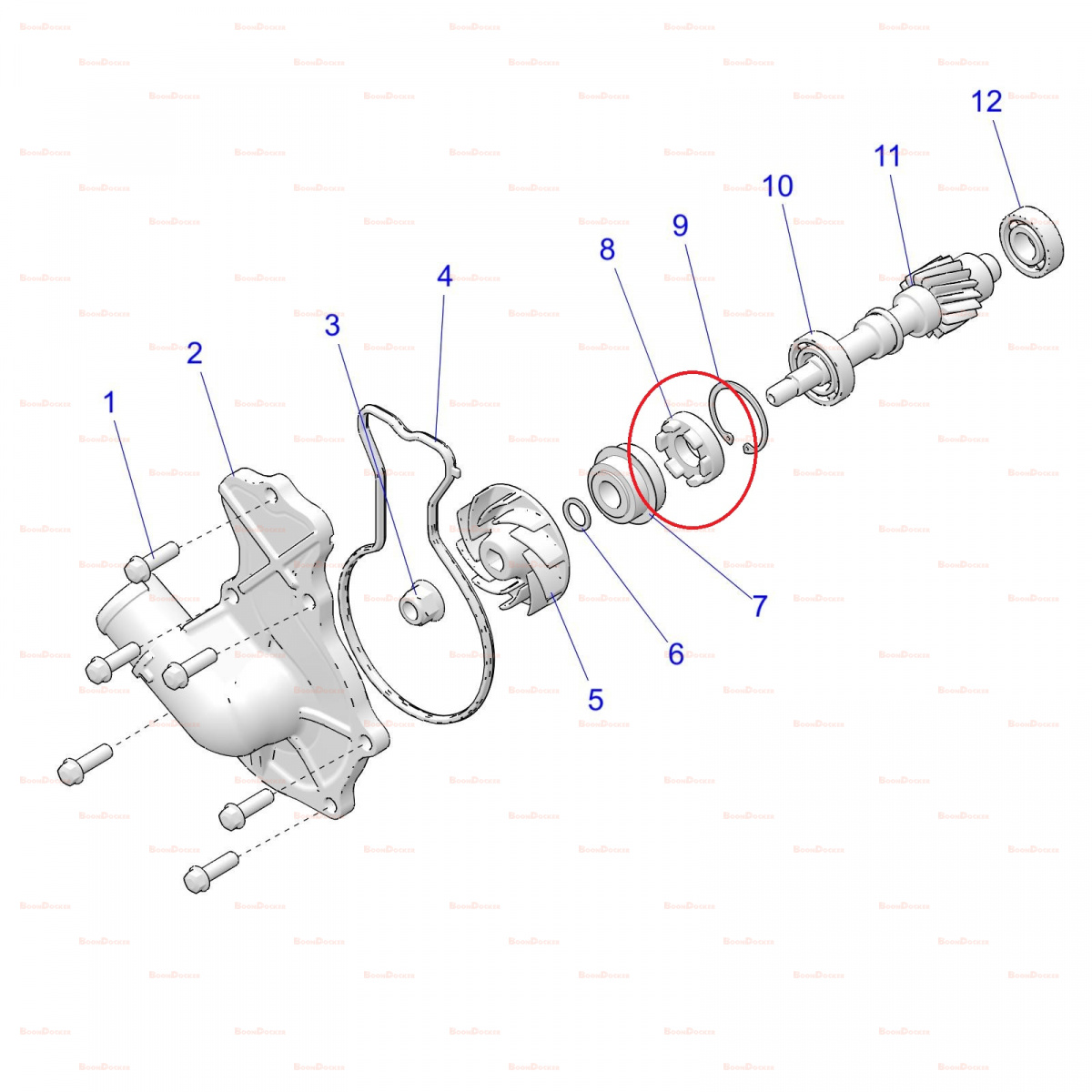 5417218 Сальник помпы водяного насоса 30X12X6 для снегоходов Polaris 850 PRO-RMK/AXYS PRO-RMK/MATRYX 5416142 - фото товара BoonDocker