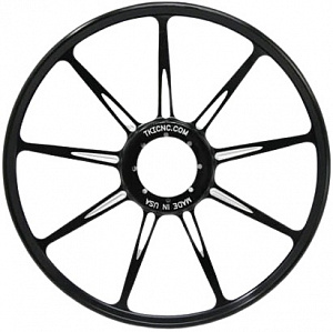 406-4003-02 TKI 9 Spoke Billet Wheel Натяжной Ролик Гусеницы Черный 10" Дюймов 