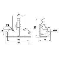 100205T Фаркоп крюк универсальный для снегоходов Yamaha 100205T - фото товара BoonDocker