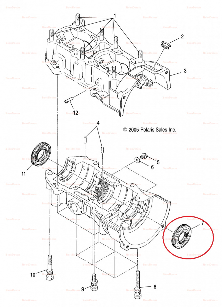 3086833 Сальник коленвала двигателя 30X62X7 MAG для снегоходов Polaris WIDETRAK LX 3082709/3083045/09-55200 - фото товара BoonDocker