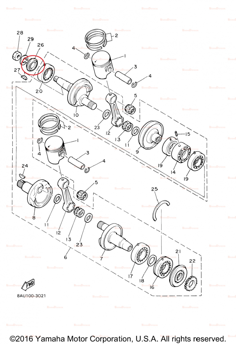 93103-32156-00 Сальник коленвала двигателя 32X48X10 MAG для снегоходов Yamaha VK540 09-55133/09-711182/09-143 - фото товара BoonDocker
