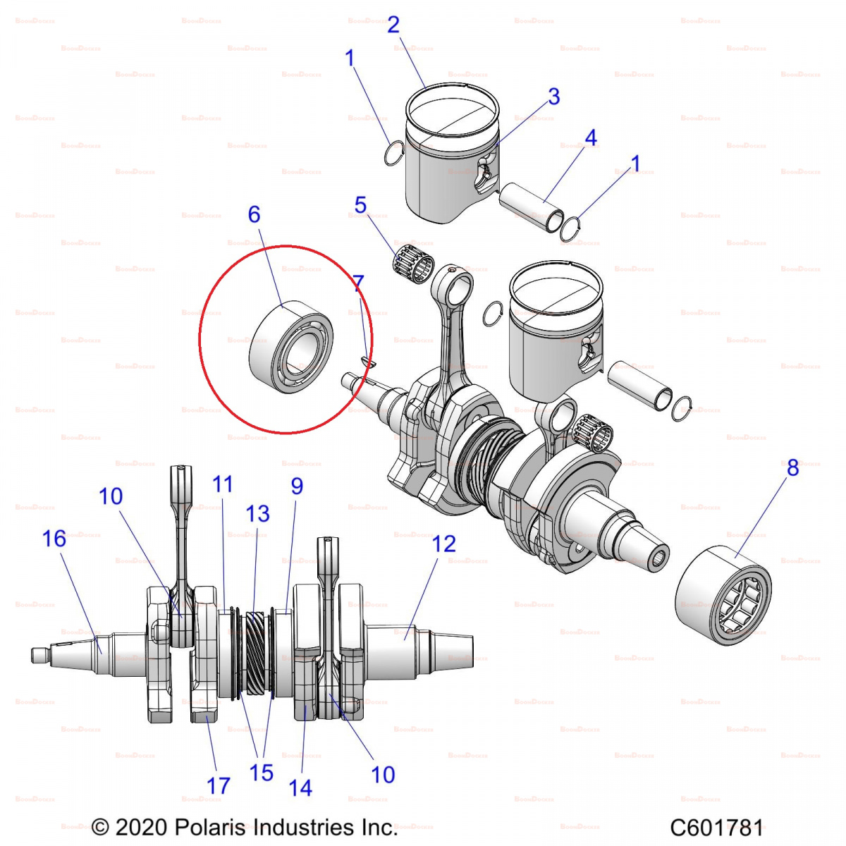 3515006 Подшипник коленвала 40X80X30.2 MAG для снегоходов Polaris 850 AXYS PRO-RMK/650 MATRYX 3515006 - фото товара BoonDocker