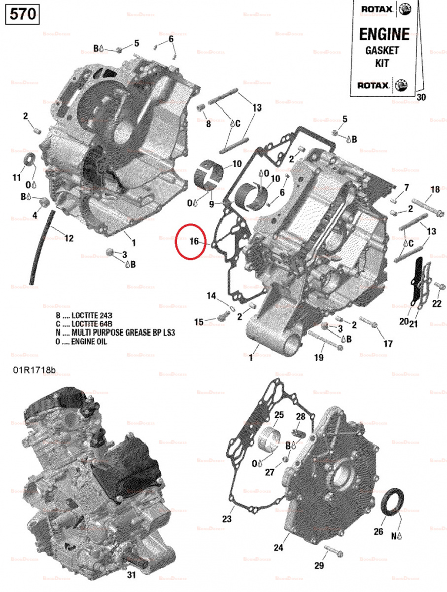 420651227 Прокладка картера двигателя для квадроциклов Can-Am Outlander G2 570/650/800/1000 420651225/NA-80010CG - фото товара BoonDocker