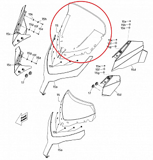 517304338 Стекло ветровое 480 mm для снегоходов Ski-Doo Tundra REV-XU 517304338