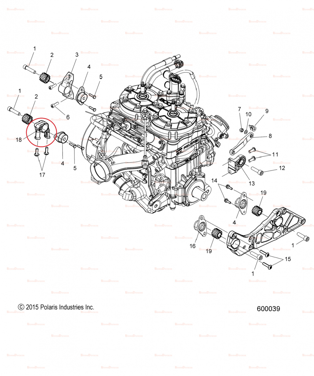 5139042 Подушка опора двигателя для снегоходов Polaris 600/800 AXYS PRO RMK 5139042 - фото товара BoonDocker