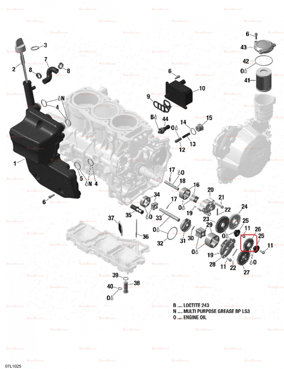 420835053 Шестеня маслянного насоса 22 зуба для снегоходов Ski-Doo Rotax 1200 4-TEC 420835051 - фото товара BoonDocker