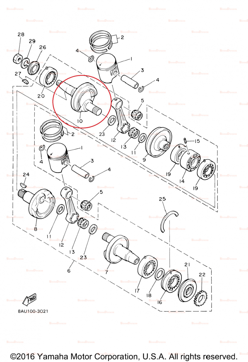 8AT-11442-00-00 Щека коленвала MAG двигателя для снегоходов Yamaha VK540 SM-09373 - фото товара BoonDocker