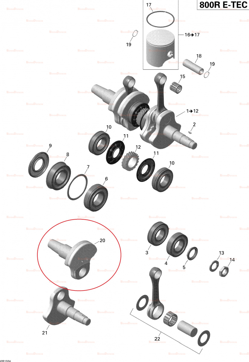 SM-09188-4A Щека коленвала PTO двигателя для снегоходов Ski-Doo Rotax 800R E-TEC/P-TEK 420893480/421000718 - фото товара BoonDocker