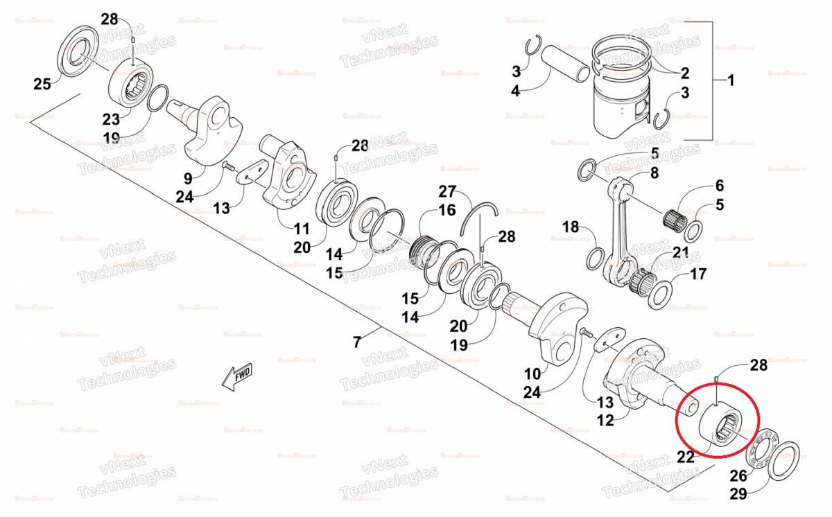 3007-439 Подшипник коленвала 40X64X30 PTO для снегоходов Arctic Cat M8/800/8000 3006-540/40NQ6430W1S/40NQ6430W1 - фото товара BoonDocker