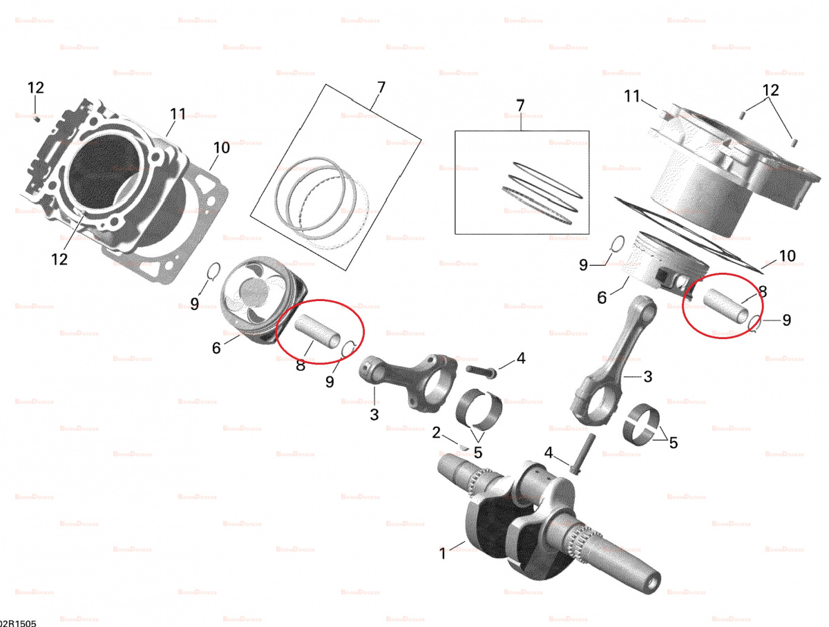 420216270 Палец поршня двигателя для квадроциклов Can-Am Outlander G1/G2 400/450/570/650/800/850 420216272  - фото товара BoonDocker