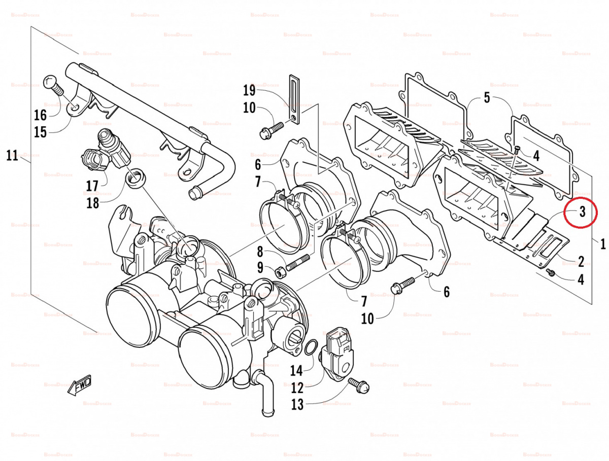3005-878 Лепесток впускного клапана для снегоходов Arctic Cat M8 2007-2009" SM-07149C/SM-07301 - фото товара BoonDocker