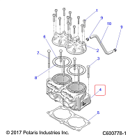 3023972 Цилиндр блок двигателя для снегоходов Polaris PATRIOT 9R 3023972 - фото товара BoonDocker