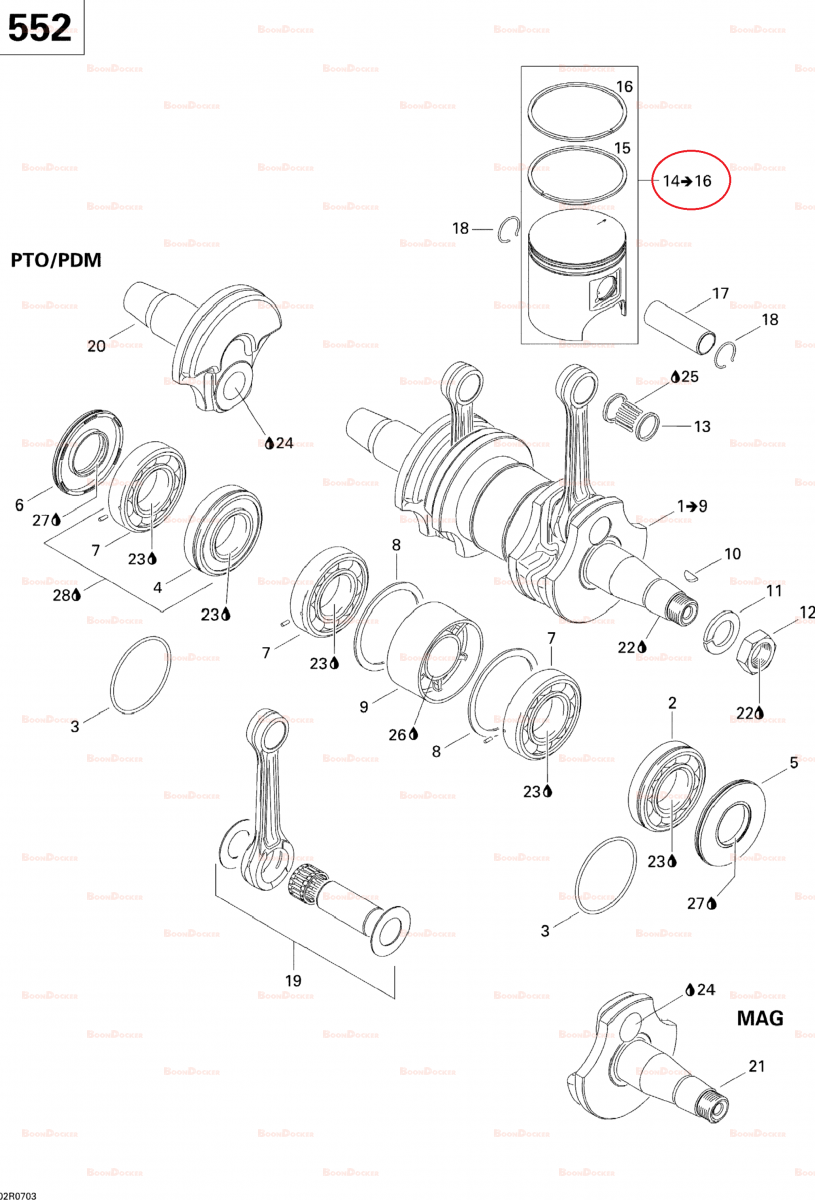 420889050 Поршень 75.86 mm с кольцами для снегоходов Ski-Doo Rotax 550F SM-09081/415129542 - фото товара BoonDocker
