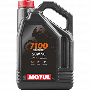 112123 Масло моторное синтетическое для мотоциклов MOTUL 7100 4T 20W50 4 литра 104104/104219/112123/112911