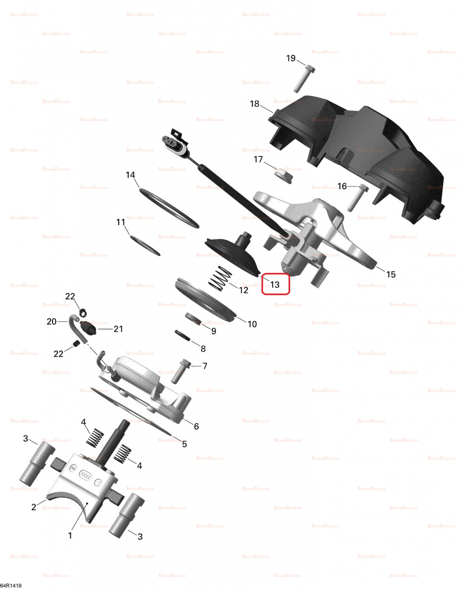 420854442 Крышка манжеты RAVE-клапанов для снегоходов Ski-Doo Rotax 600HO/800R E-TEC 420854442 - фото товара BoonDocker