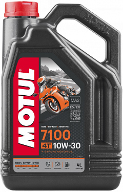104090 Масло моторное синтетическое для мотоциклов MOTUL 7100 4T 10W30 4 литра