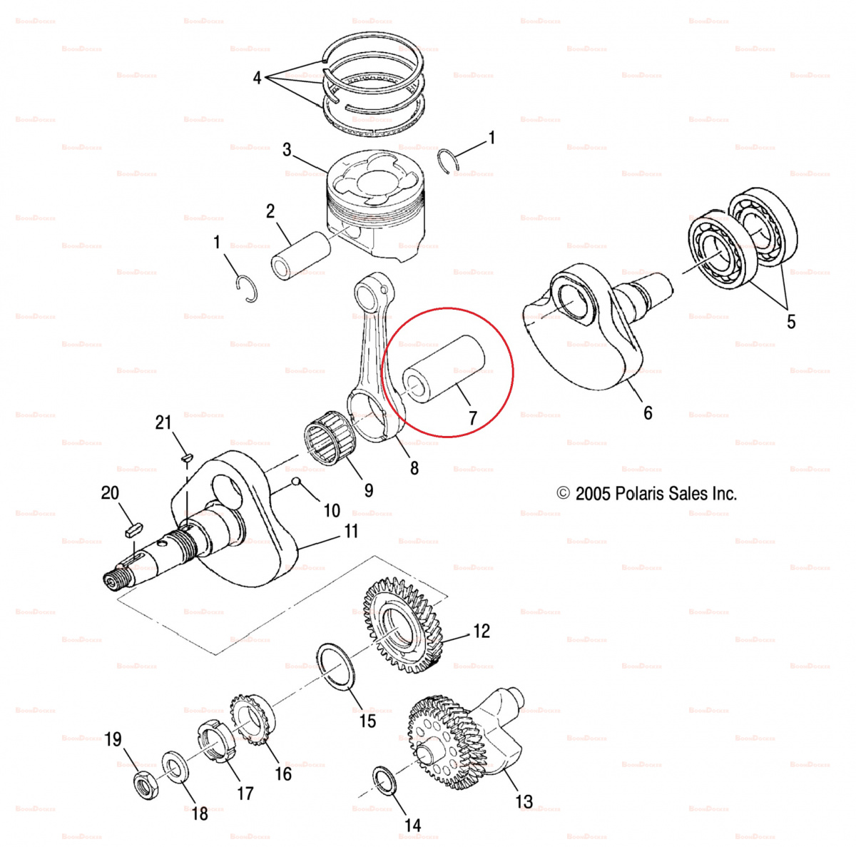 3085375 Палец шатуна коленвала для квадроциклов Polaris SPORTSMAN 500 3087090/3085341 - фото товара BoonDocker