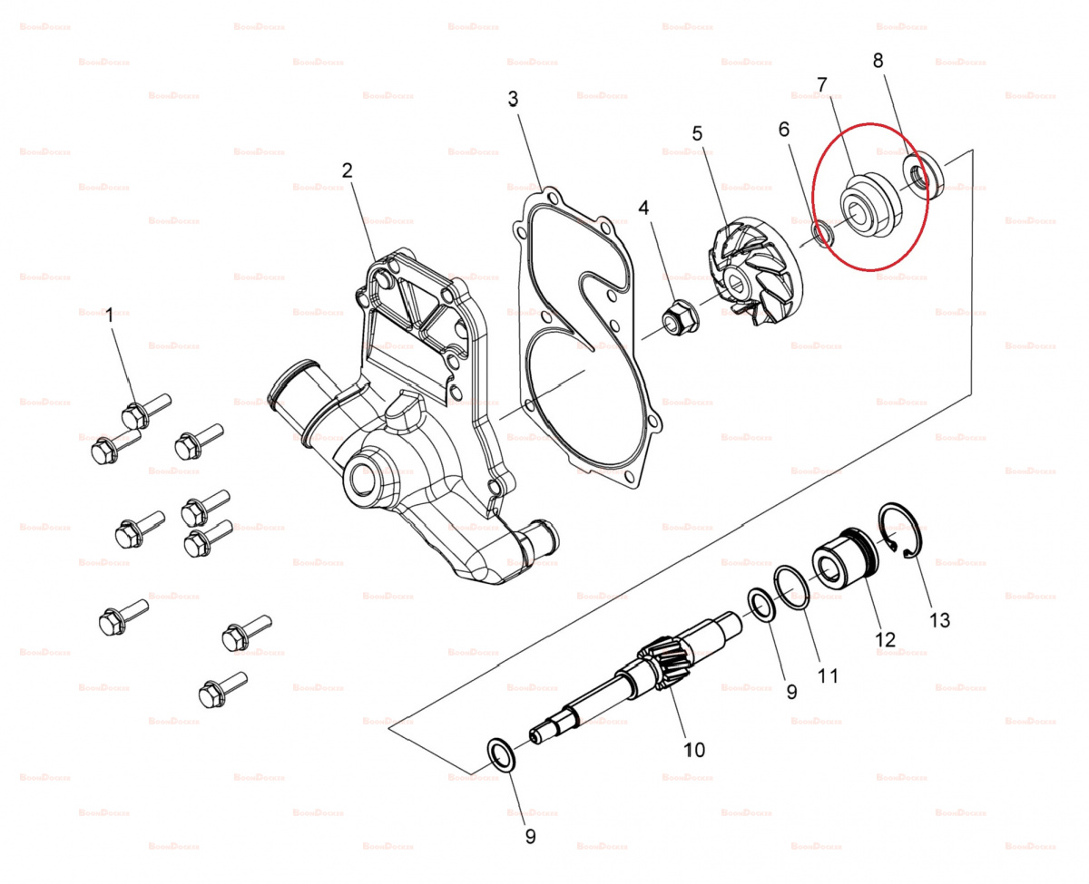 3610067 Сальник помпы водяного насоса для снегоходов Polaris 600/800/850 RMK/PRO RMK/AXYS PRO RMK/WIDETRAK IQ 10-721310 - фото товара BoonDocker