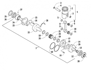 3007-530 Шатун PTO/MAG для снегоходов Arctic Cat M8/800/8000 3005-308/3008-510/3007-530/3007-610/3007-880/SM-09339