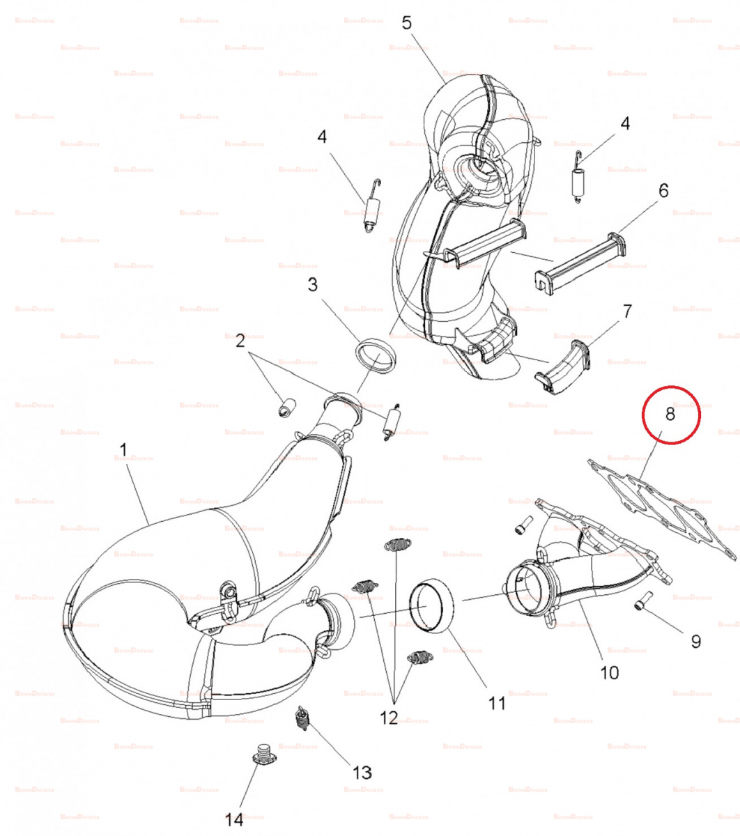 5813549 Прокладка выпускного коллектора для снегоходов Polaris 800 RMK/PRO RMK SM-02054 - фото товара BoonDocker